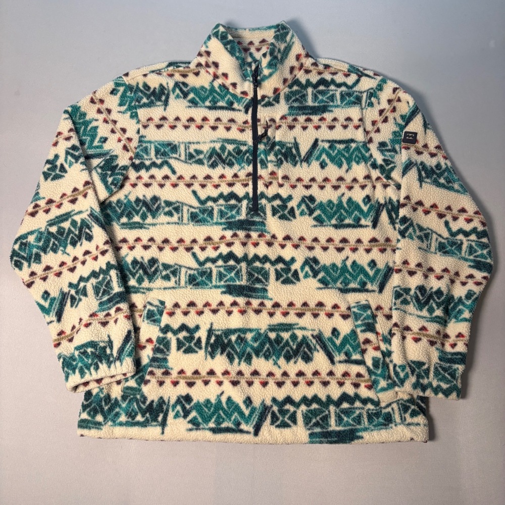 Billabong Adventure Division Fleece Pullover XL Aztec Geometric Quarter Zip